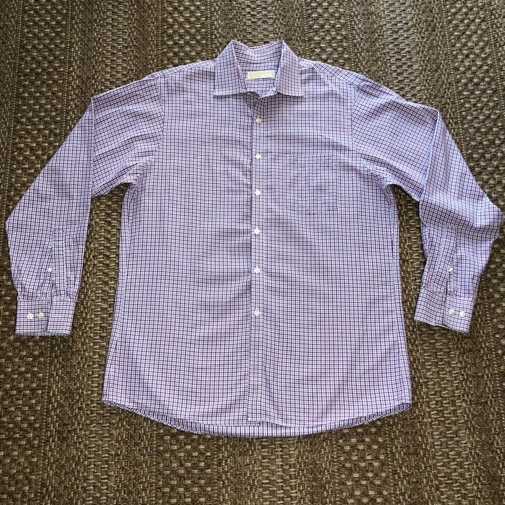 MICHAEL KORS Plaid Fuchsia‎ & Purple Shirt - Picture 2 of 11